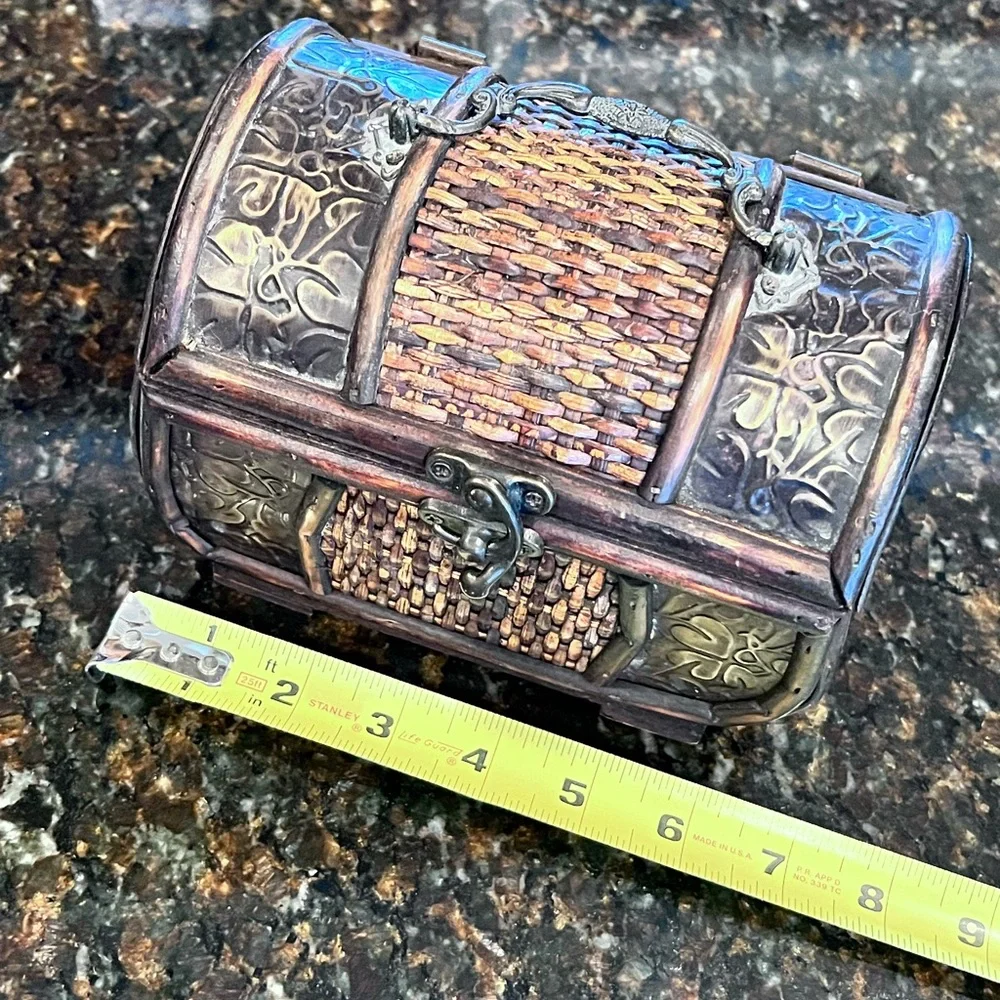 Vintage Small Wooden Trinket Chest